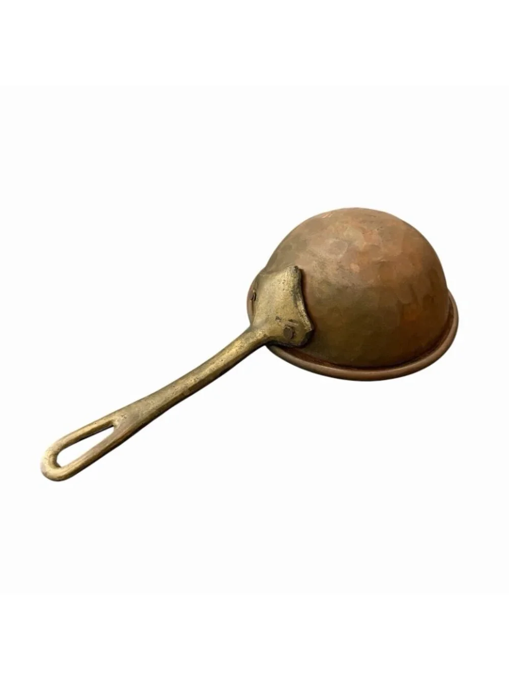 Vintage Hammered Copper Serving Ladle Brass Handle 11”